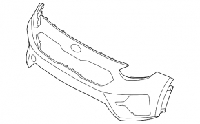 Kia Niro 19-21 EV bare front bumper without parking sensors