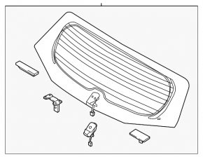 Rear glass of the trunk door Kia Niro 17-22