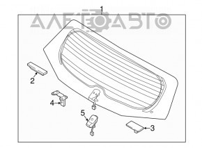 Kia Niro 17-22 rear trunk glass, tinted, scratched, loose terminal