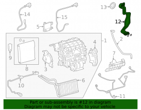 Air conditioner tube heater-condenser Toyota Prius 50 Prime 17-25 to the radiator, with sensors