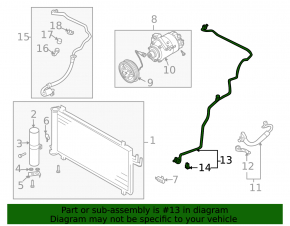 Long air conditioning hose, iron, Nissan 350z