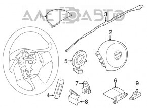 Airbag airbag side curtain right Nissan Versa 12-19 usa