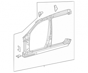 Body pillar central left Mercedes W167 GLE 350 450 20-23