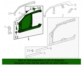 Body pillar central left Mercedes W167 GLE 350 450 20-23