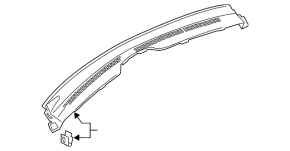 Front panel center trim under the windshield Lincoln MKZ 17-20 black