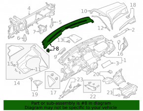 Front panel center trim under the windshield Lincoln MKZ 17-20 black
