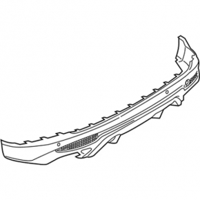 Rear bumper lip Ford Edge 15-18 prerest SPORT for parking sensors, without towbar