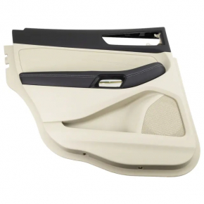 Rear left door panel for Ford Edge 19-24, gray and black, black leather armrest, gray leather insert, with handle, cleanable, butt