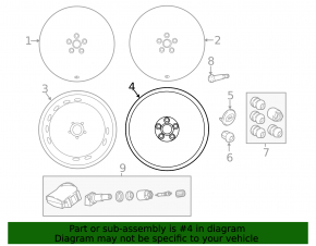Spare tire for Land Rover Range Rover Velar 18-23 R19 175/80