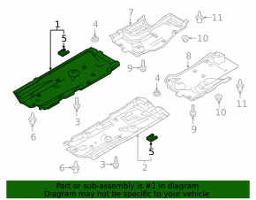 Right underbody protection Mazda CX-9 16-23
