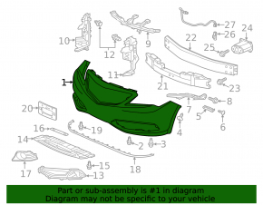 Bare front bumper Acura ILX 13-15 prerest