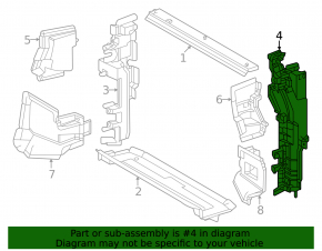 Left radiator deflector for Lexus RX350 RX450h RX500h 23-26 Japan built