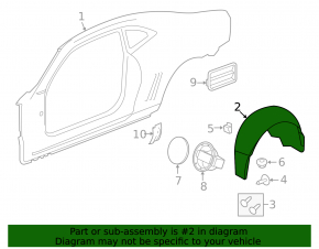 Rear left fender liner for Chevrolet Camaro 14-15