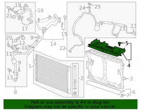 Upper radiator deflector for Chevrolet Volt 11-15