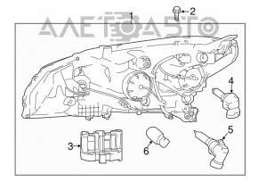 Front bumper mount under headlight right Nissan Leaf 18-