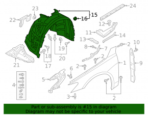 Front right fender liner Audi A7 19-25
