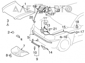 Hood hinge left Lexus RX300 98-03