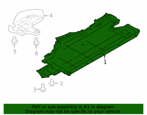Right underbody protection Subaru XV Crosstrek 13-13