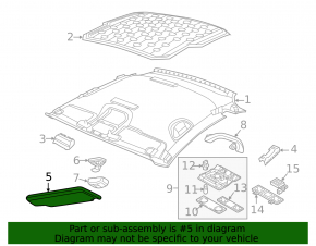 Right visor VW Beetle 12-19 black, without hook