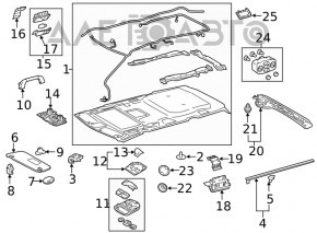 Ceiling trim rear Toyota Sienna 11-20 beige