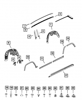 Left threshold for Jeep Grand Cherokee WL 22-25
