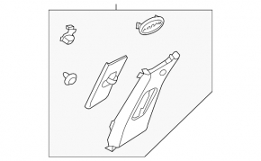 Right upper center pillar trim for Hyundai Santa FE Sport 13-18 gray