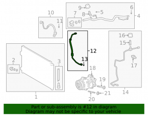 Air conditioning hose compressor-heater first Toyota Rav4 19-21 hybrid