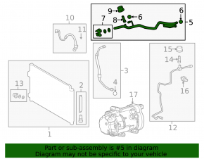 Air conditioner tube compressor-heater second Toyota Venza 21-