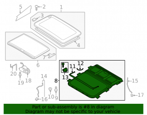 The hatch mechanism frame of the Audi A4 B8 08-16 sedan