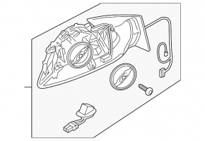 Right side mirror assembly for Audi Q5 8R 09-17, 15+2 pins, BSM, auto-folding, auto-dimming, turn signal, heated, backlit, black, scratches