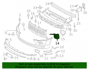 Front bumper grille left Porsche Macan 15-18 complete