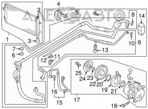 Air conditioner tube condenser-compressor Hyundai Veloster 12-17