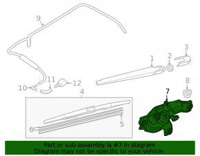 Rear wiper trapezoid with motor Mazda CX-30 20-