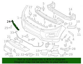 Front bumper deflector left Land Rover Range Rover Evoque 12-15 lower