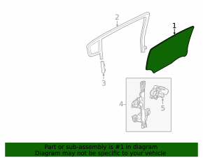 Rear right door glass for a Chevrolet Volt 11-15