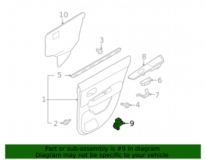Rear left window lift control Nissan Versa 1.8 10-12