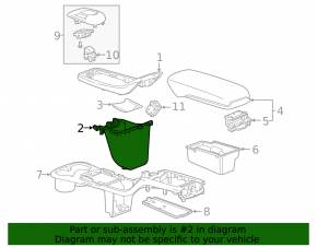 Chevrolet Bolt 17-21 rear center console pocket, black