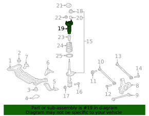 Rear right shock absorber support for Lexus ES350 07-12 without boot