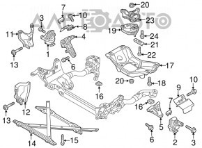 Rear engine mount mount Audi Q5 8R 09-17 chips