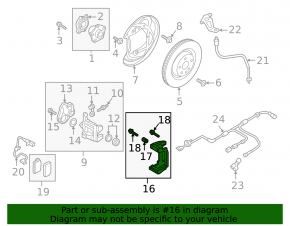 Rear left brake caliper bracket for Audi E-Tron 19-23