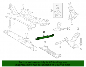 Right front subframe reinforcement for Lexus NX300h 15-21