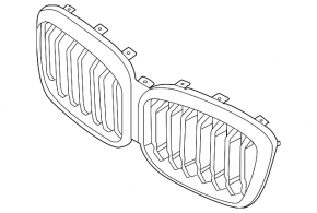 Radiator grill grill BMW X3 G01 22-24 Shadow Line, without parking