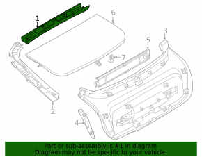 Upper trunk lid trim BMW i4 22-26 black
