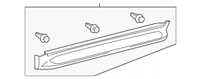 Right threshold and footboard for Lexus LX570 2008-2013, silver