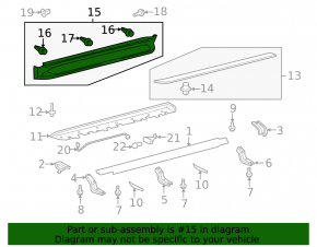 Right threshold and footboard for Lexus LX570 2008-2013, silver