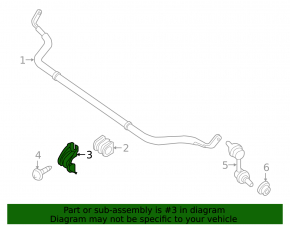 Front stabilizer bar mounting bracket left Infiniti QX56 QX80 10-24