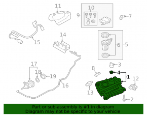 Fuel tank VW Passat b7 12-14 USA additional diesel with flask