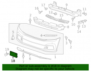 Front bumper plate for VW Passat b8 16-19 USA