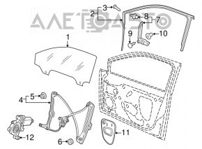 Glass seal front right VW Golf 15-21