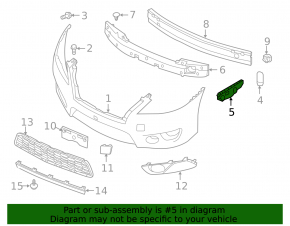 Front bumper mount right wing Nissan Sentra 13-15 prerest